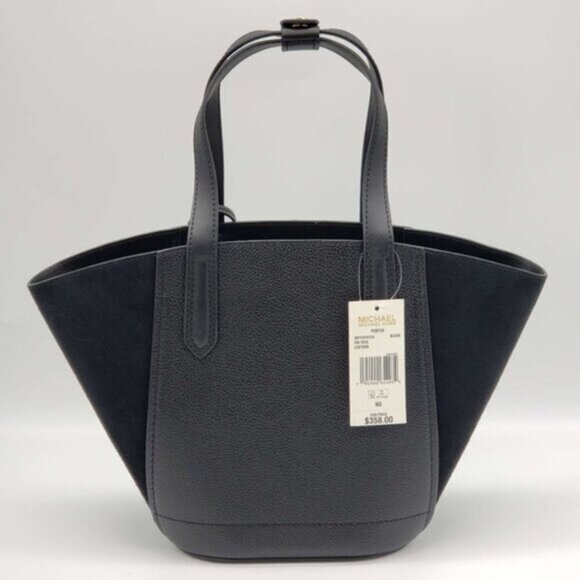 Michael Kors Portia Black Leather Tote Bag 65-083025 - Picture 2 of 11